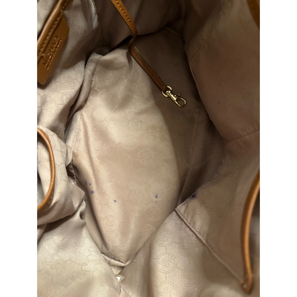 Michael Kors Jet Set Travel Large Tote Bag Brown Saffiano Leather Gold Hardware - Picture 10 of 10